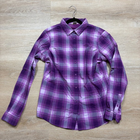 Duluth Trading Co Tops - Duluth Trading Co Lightweight Plaid Long Sleeve Button Up Shirt Women's Medium